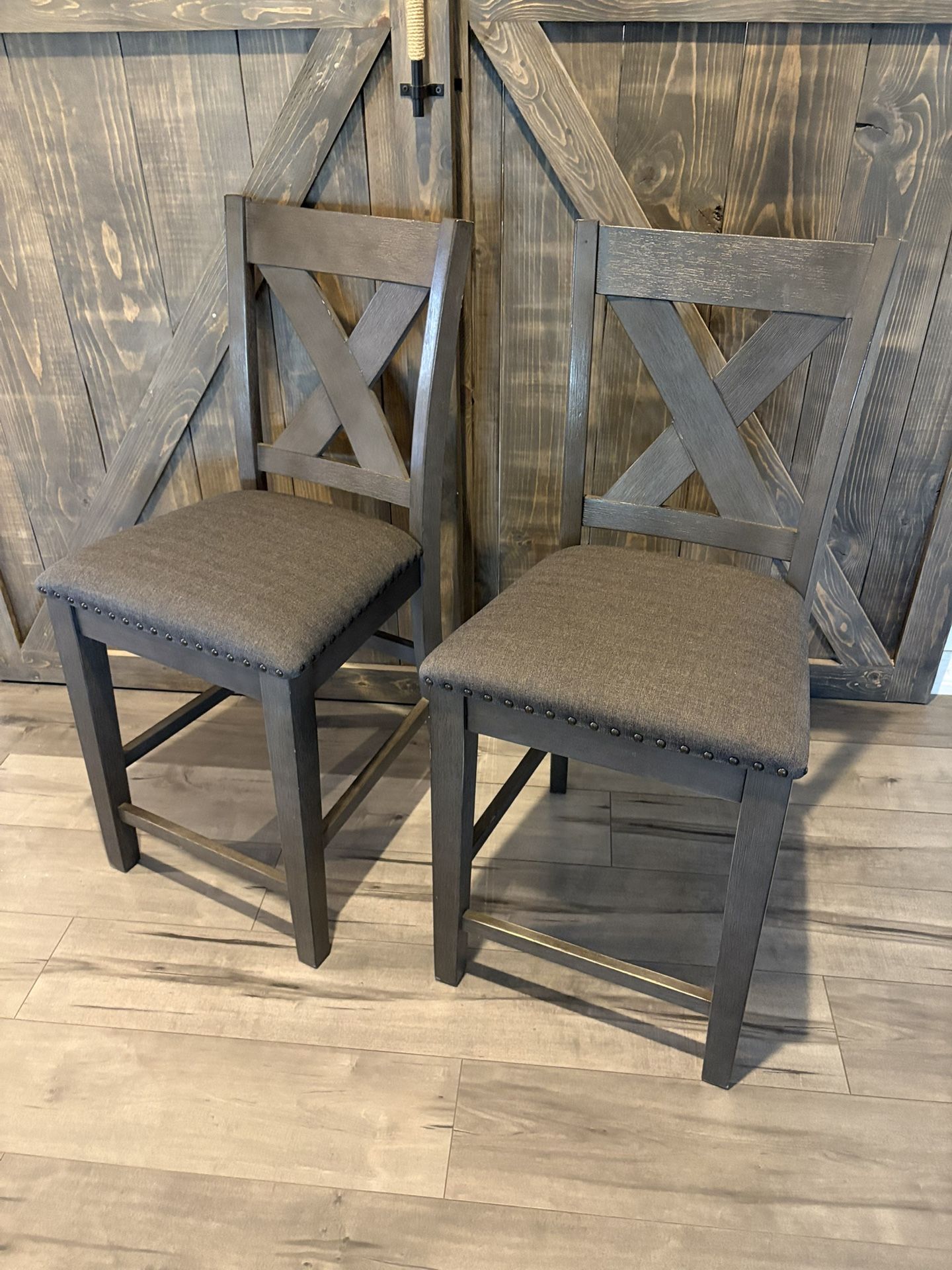 Ashley Furniture back counter height bar stools (set of 2)