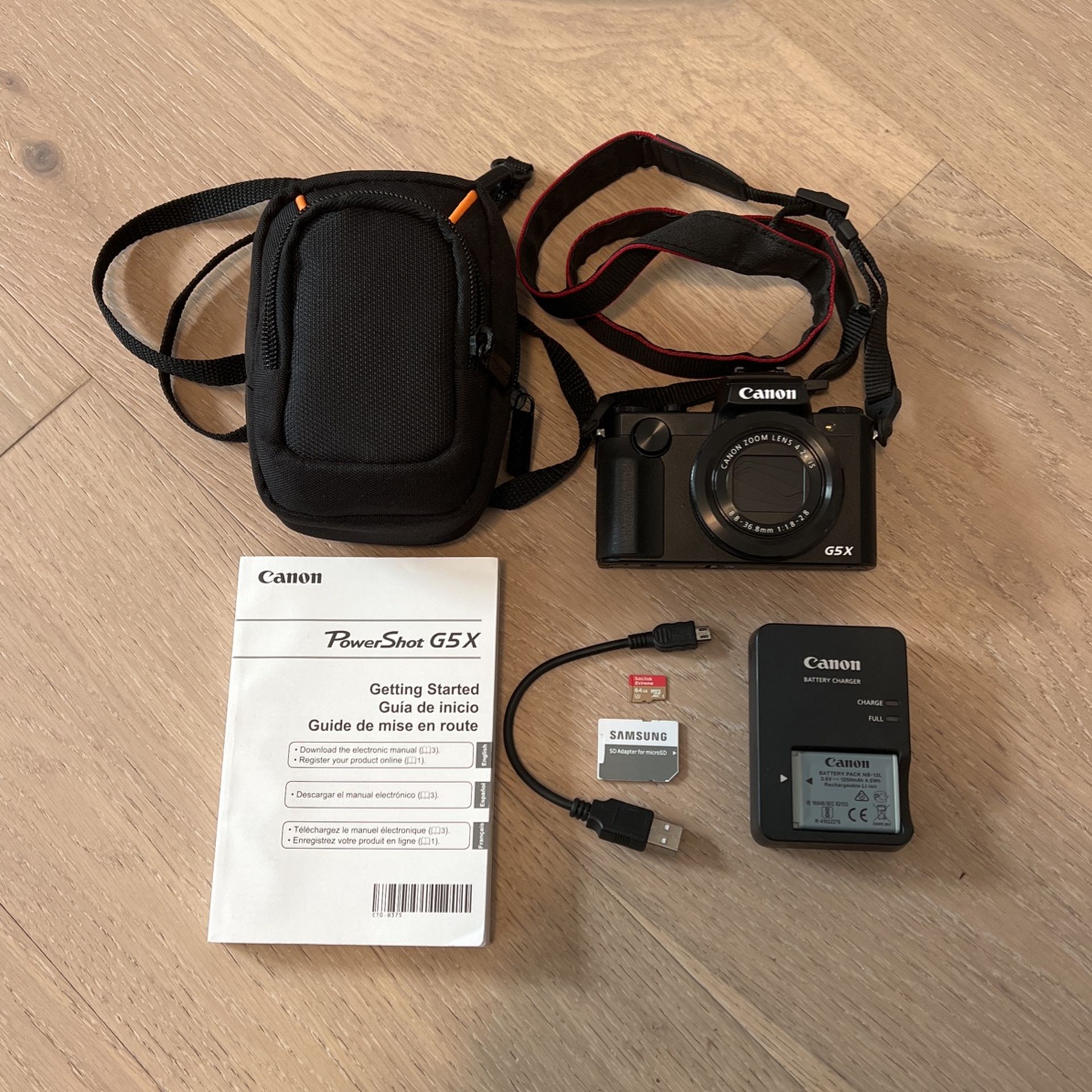 Canon PowerShot G5 X Digital Camera With Case, Batteries, SD Card