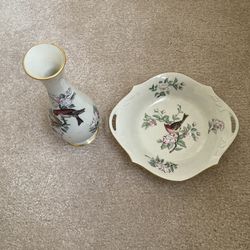 Vintage Lenox Serenade Group Of Open Candy Dish And Bud Vase Made In Us