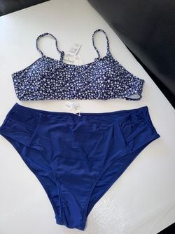 Blue ditsy bikini set.   Size XL