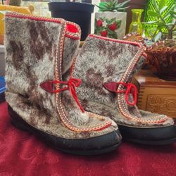Vintage Mohair Fur Boots Sz 7