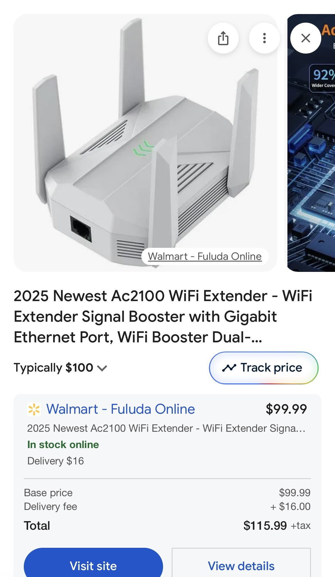 2025 Newest AC2100 WiFi Extender WiFi Extender Signal Booster with Gigabit Ethernet Port, WiFi Booster Dual Band(5.8G&2.4G) Coverage to 12888 sp.ft,