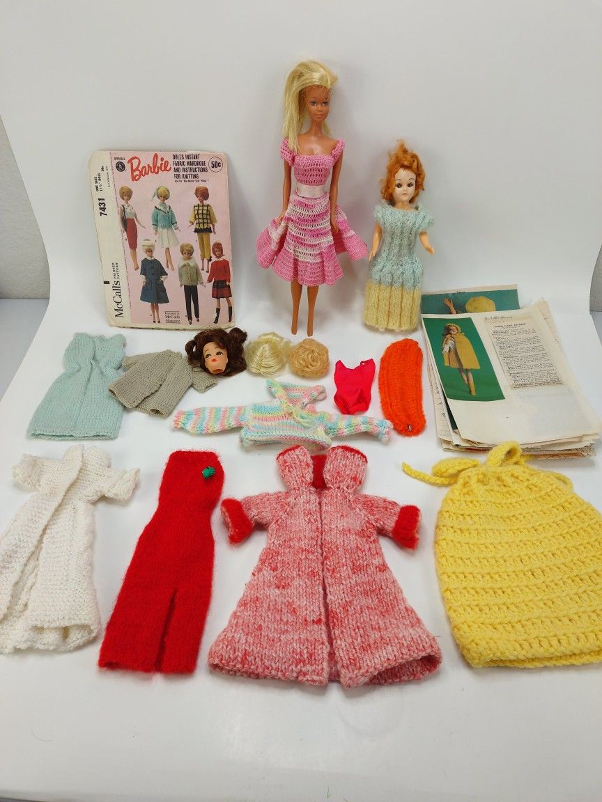 Vintage 1966 Mattel Barbie Doll Bendable Legs Korea and Unusual Plastic Doll