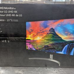 LG 27UL650-W Monitor 27" 4K UHD (3840 x 2160) IPS Display, VESA DisplayHDR 400, sRGB 99% Color Gamut, Radeon FreeSync, 3-Side Virtually Borderless Dis