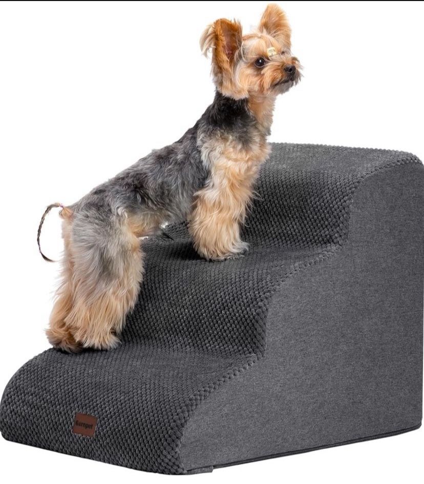 Garnpet 3 Step Dog Stairs Dark Gray