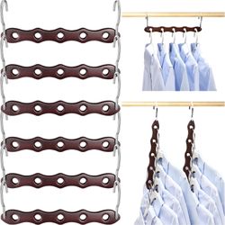 6 Pack Closet-Organizers-and-Storage,Closet-Organizer-System Wooden-Hangers. ( please follow my page all brand new)