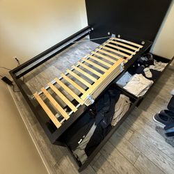 Full Size Bed Frame w Storage and Mattress