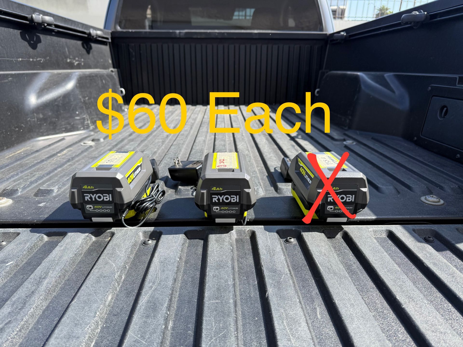 RYOBI 40V 4ah Battery & Charger Combo Kit **2 Available, $60 Each**