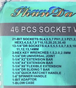 PhunDa 46-Piece Socket Wrench Set