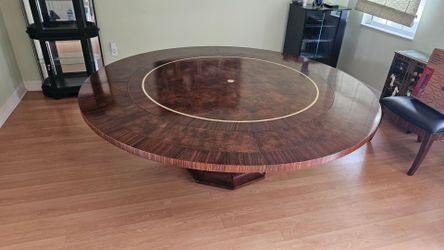 Dinning Room Set- Round Perimeter Leaf Mahogany Dining Table With 6 Chairs