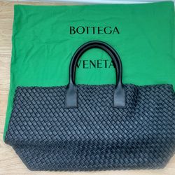 Black Leather Cabat Tote 