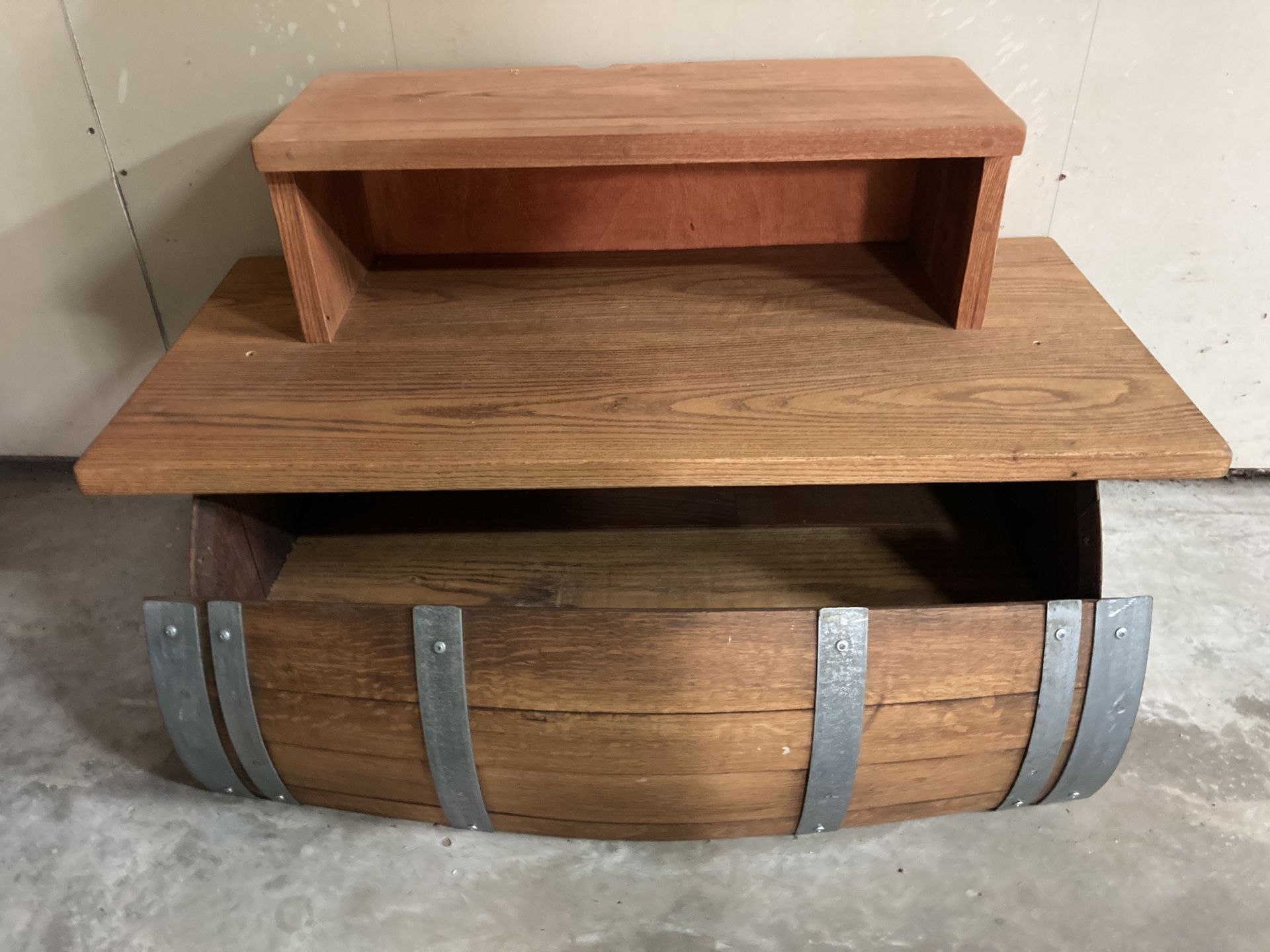 Custom Barrel Display Shelf.