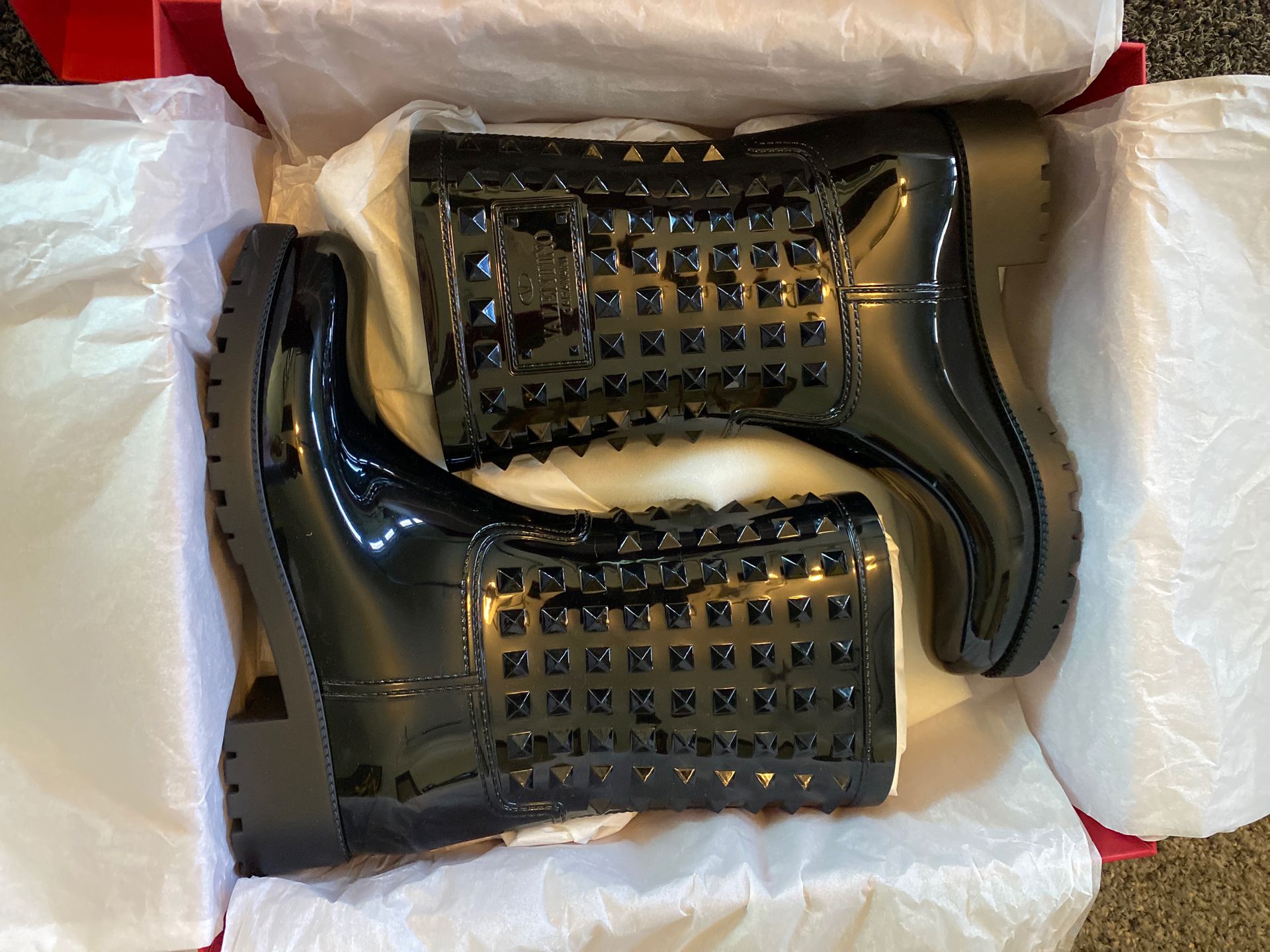 Valentino Rockstud Rain Boots size 38