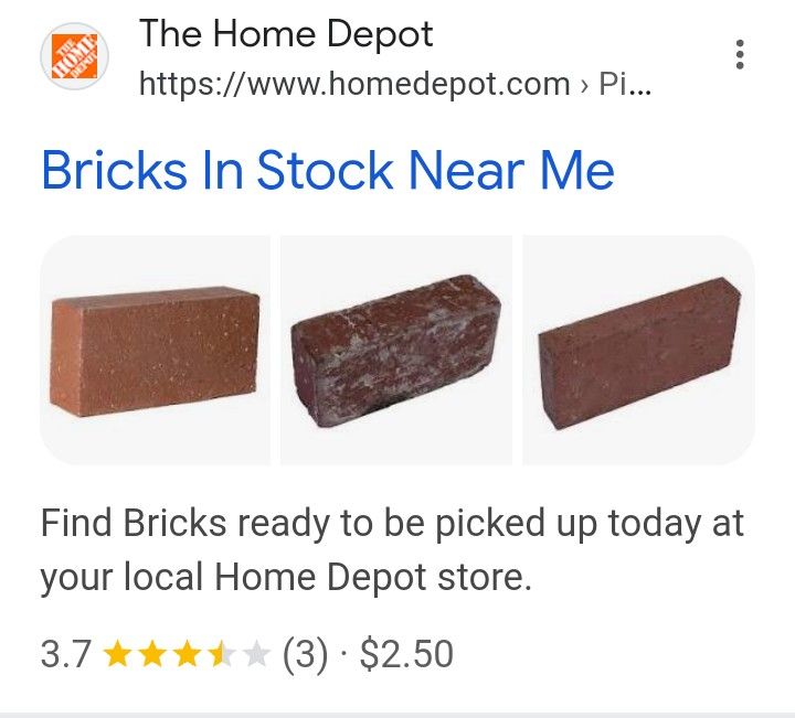 Opportunity 1200 home Depot original hard bricks 7.5"X5.5" retail price $2500.00 for only $250.00 Today Only