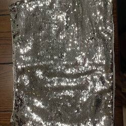 Superdown Silver Sequin Skirt Xs 