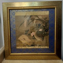 Tosa Mitsuoki - Faux Bamboo Framed Print - Vintage Two Quail