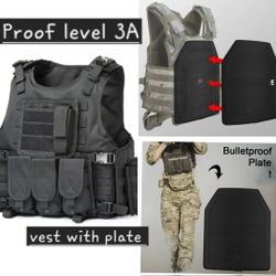 SECURITY VEST ADJUSTABLE WITH PLATE 