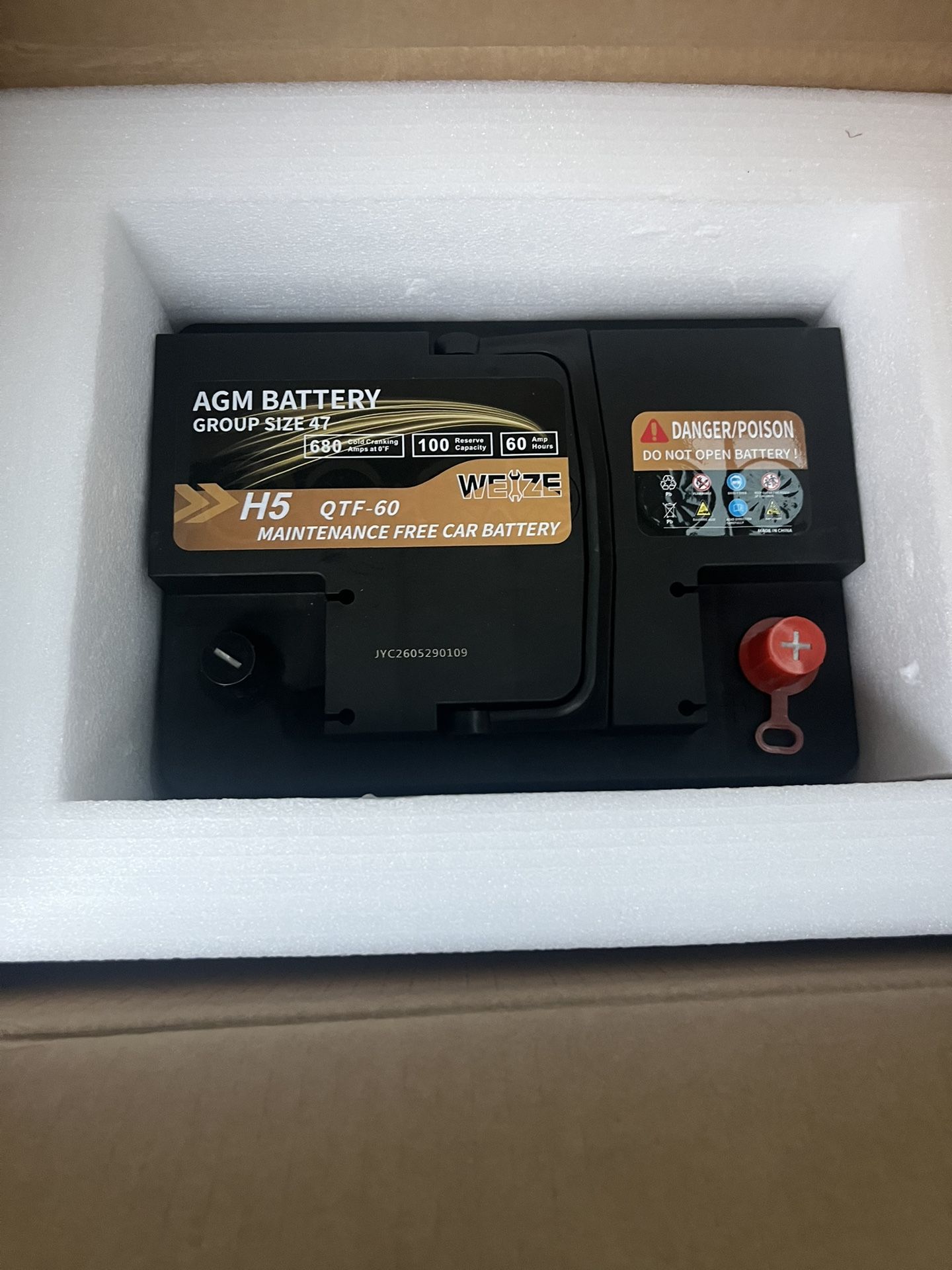 New Car Battery In Box