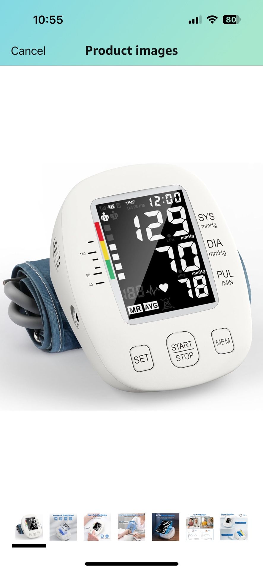 Blood Pressure Monitors for Home use, Automatic Digital BP Machine, Adjustable Upper-Arm Blood Pressure Cuff(8.7'' -16.5''), Large Clear LCD Backlit D