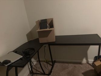 Black L-Shaped Corner Desk