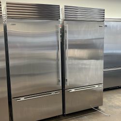 SUB ZERO 72”WIDE BUILT IN BOTTOM FREEZERS SET STAINLESS STEEL 