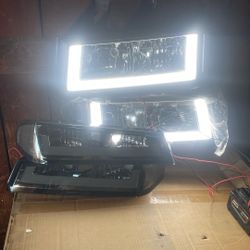 LED DRL Headlights 04-12 Chevy Colorado GMC Canyon