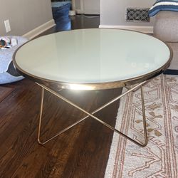 Mid Century Modern Glass Top Coffee Table 