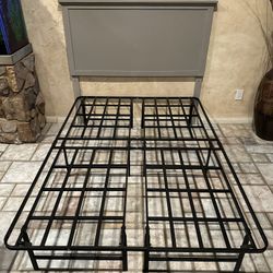 NEW - Full Size Heavy Duty Bed Frame Platform And Headboard