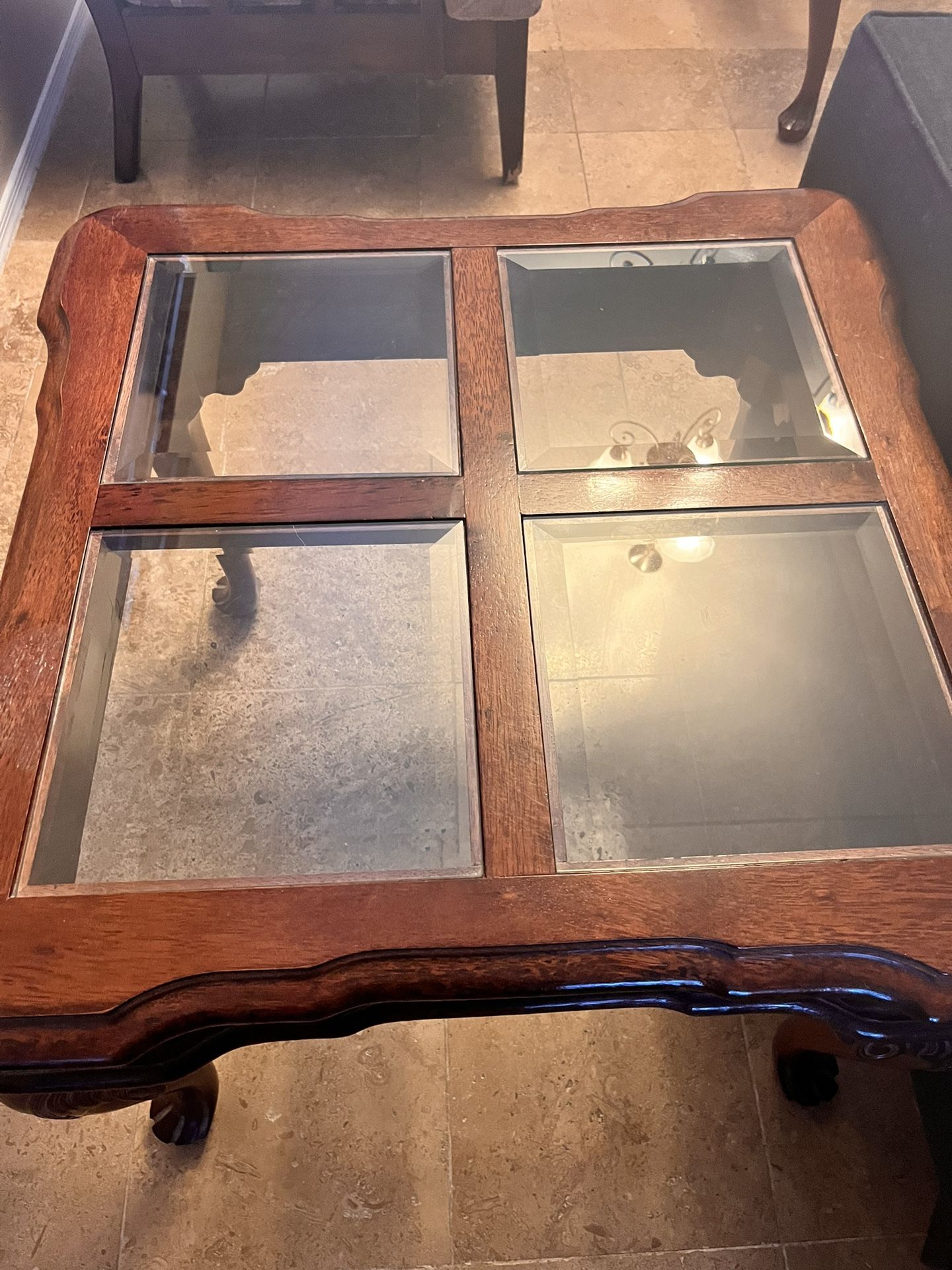 Three Wooden Tables/ Glass Topsail