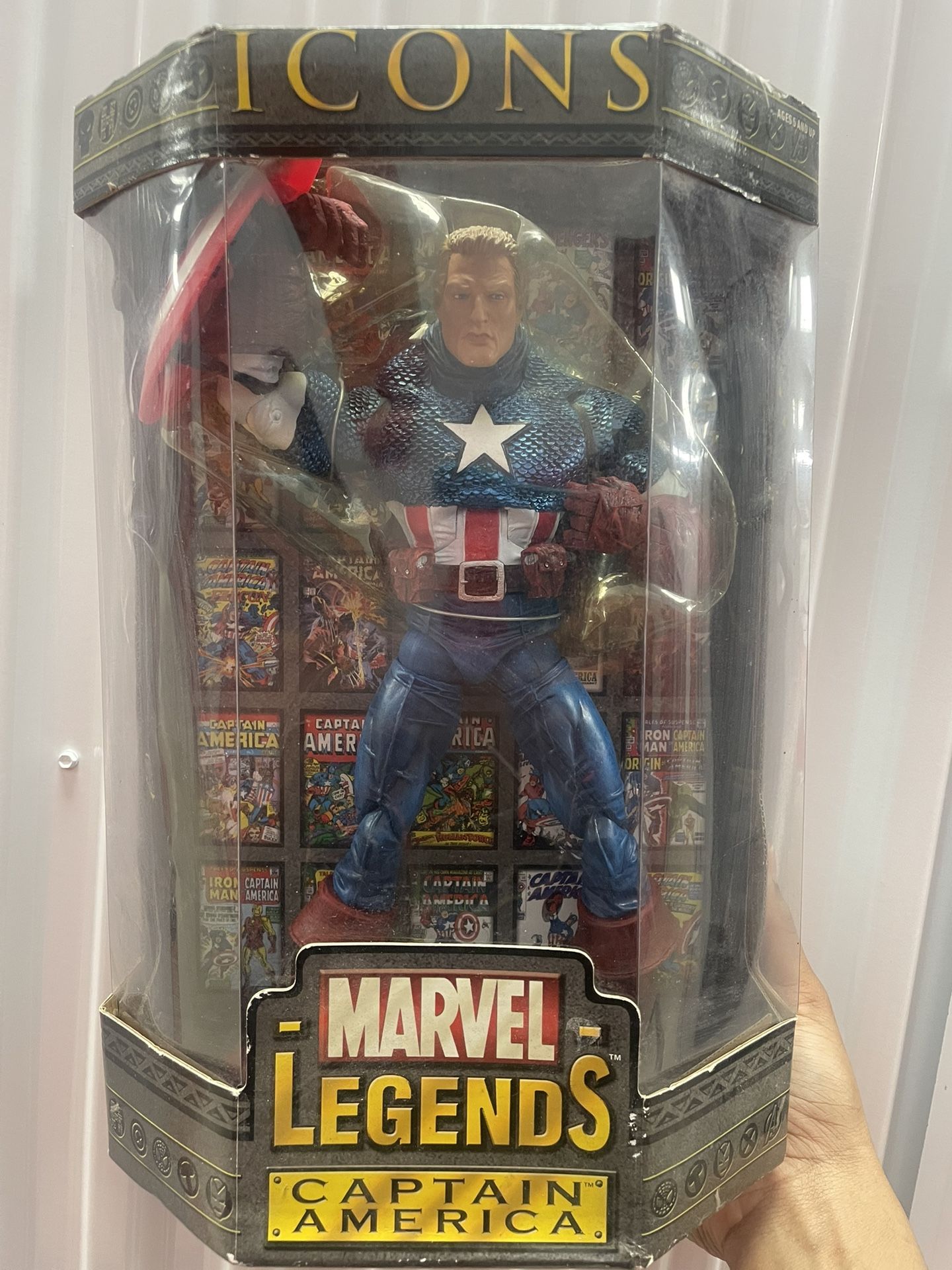Marvel Legends Icons Captain America + Book 2006 ToyBiz Large Action Figure New