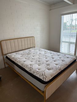 Queen Bed Frame & Mattress - $180