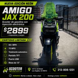 2026 🟢 Amigo JAX 200 Edición Neón 2026 🟢