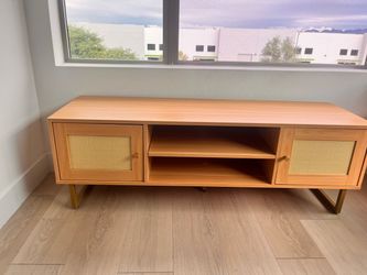Rattan tv stand and storage shelf