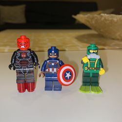 Lego Captain America, Red Skull, and Hydra Henchman 