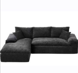 108" Large Cloud Sectional Dark Gray Chenille,BRAND NEW