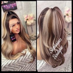 Human Hair Blended Lace Front Wig 
