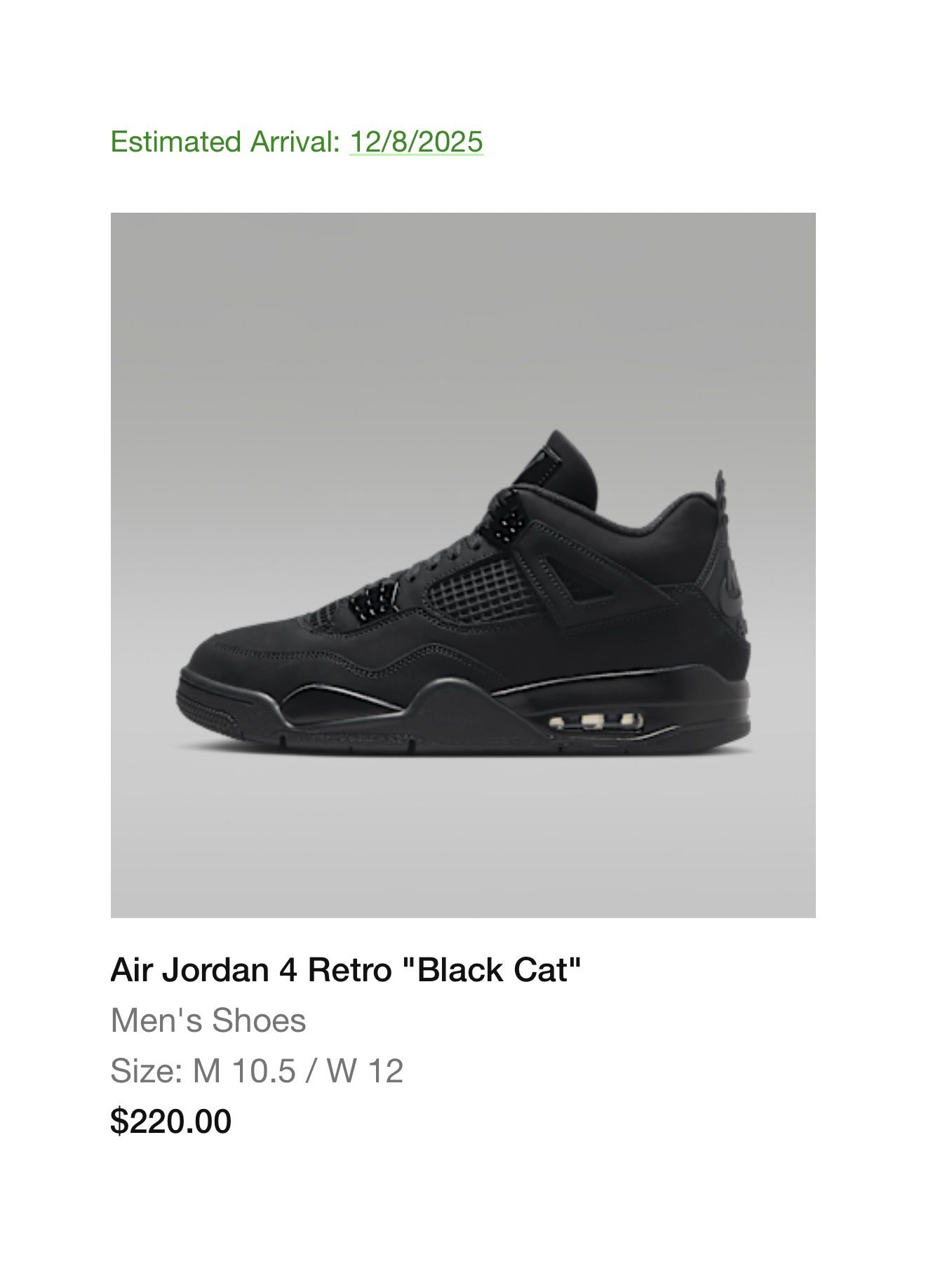 Nike Air Jordan 4 ‘Black Cat’