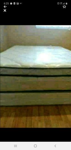 Queen size new thick pillow top bed can deliver