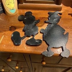 Classic and Timeless Walt Disney Donald Duck and Mickey Mouse Cast Iron Sillouettes