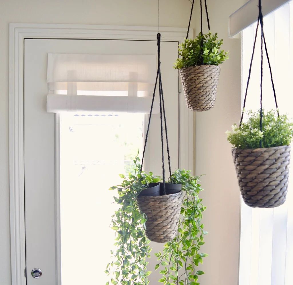 IKEA DRUVFLÄDER Hanging Gray Water Hyacinth Planter 7” Height