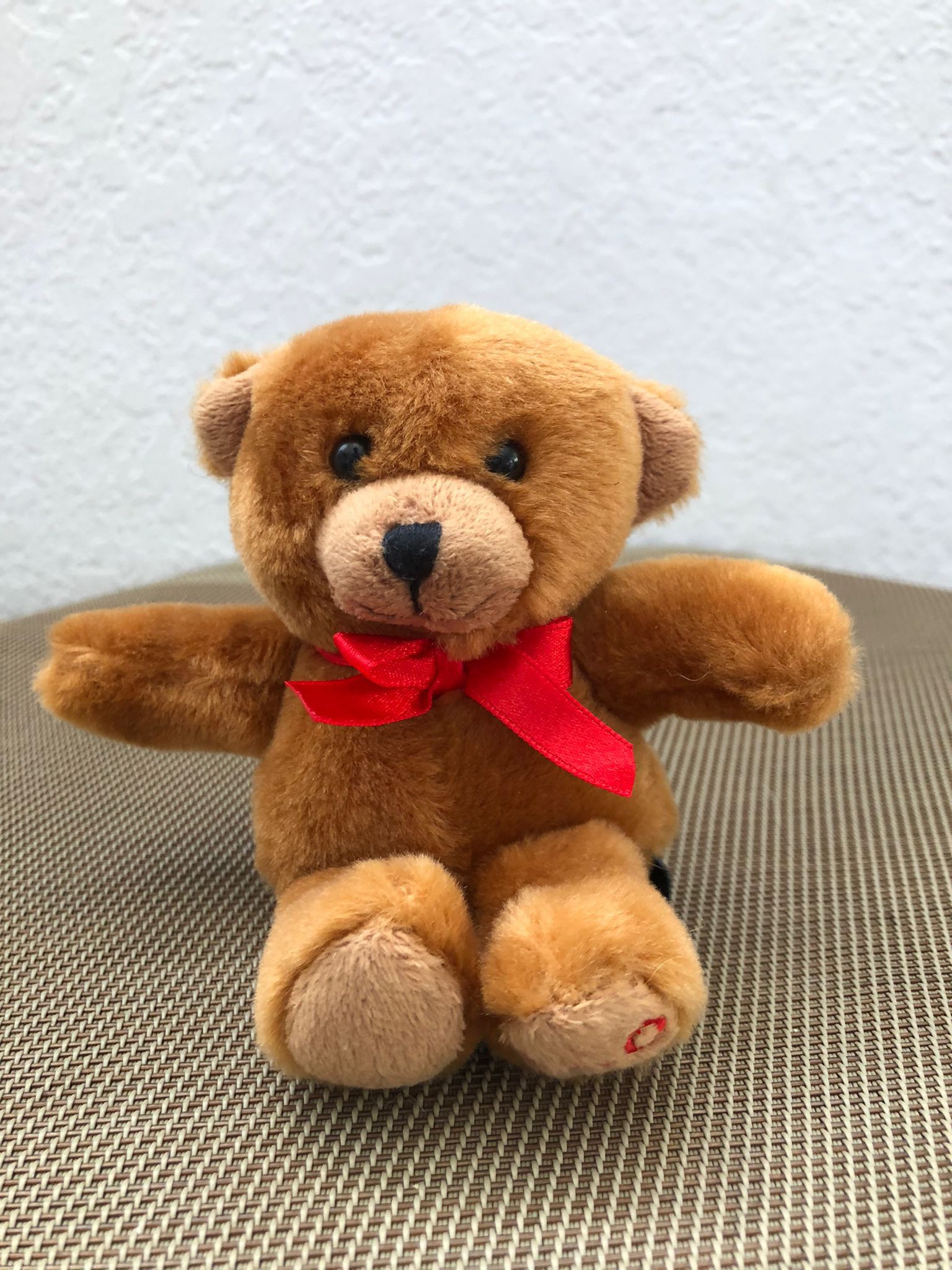 FAO Schwarz Tiny 5" Teddy Bear With Red Bow 2018 Valentine's Day