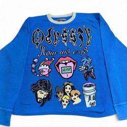 Odyss3y 1 of 1 “HOW W3 COP3” vintage waffle knitted thermal tee