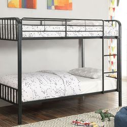 Brand New Black Metal Twin Over Twin Bunk Bed