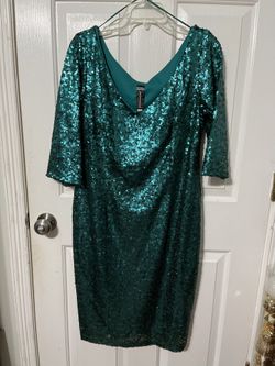 Vintage Teal Sequin Dress 