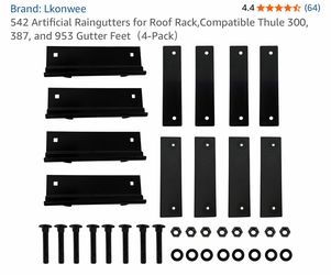 Universal Roof Rack Artificial Rain gutters (Thule compatible) 4 pack