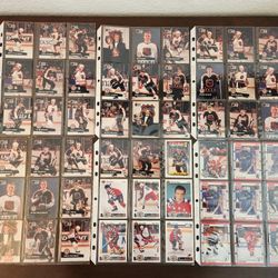 1990's HOCKEY ALL STAR CARDS, 54 TOTAL IN PAGES
