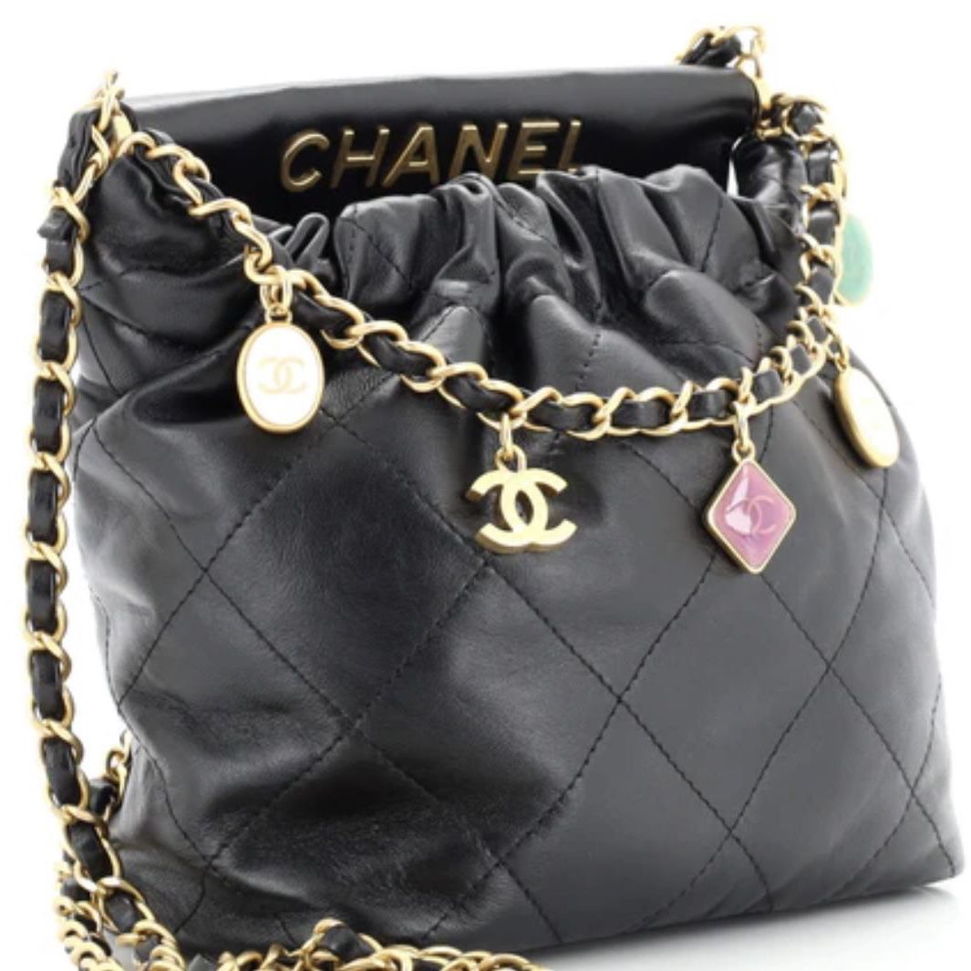 Chanel Resin Charms Chain Bucket Bag Quilted Lambskin Small for Sale in  Sunny Isles Beach, FL - OfferUp