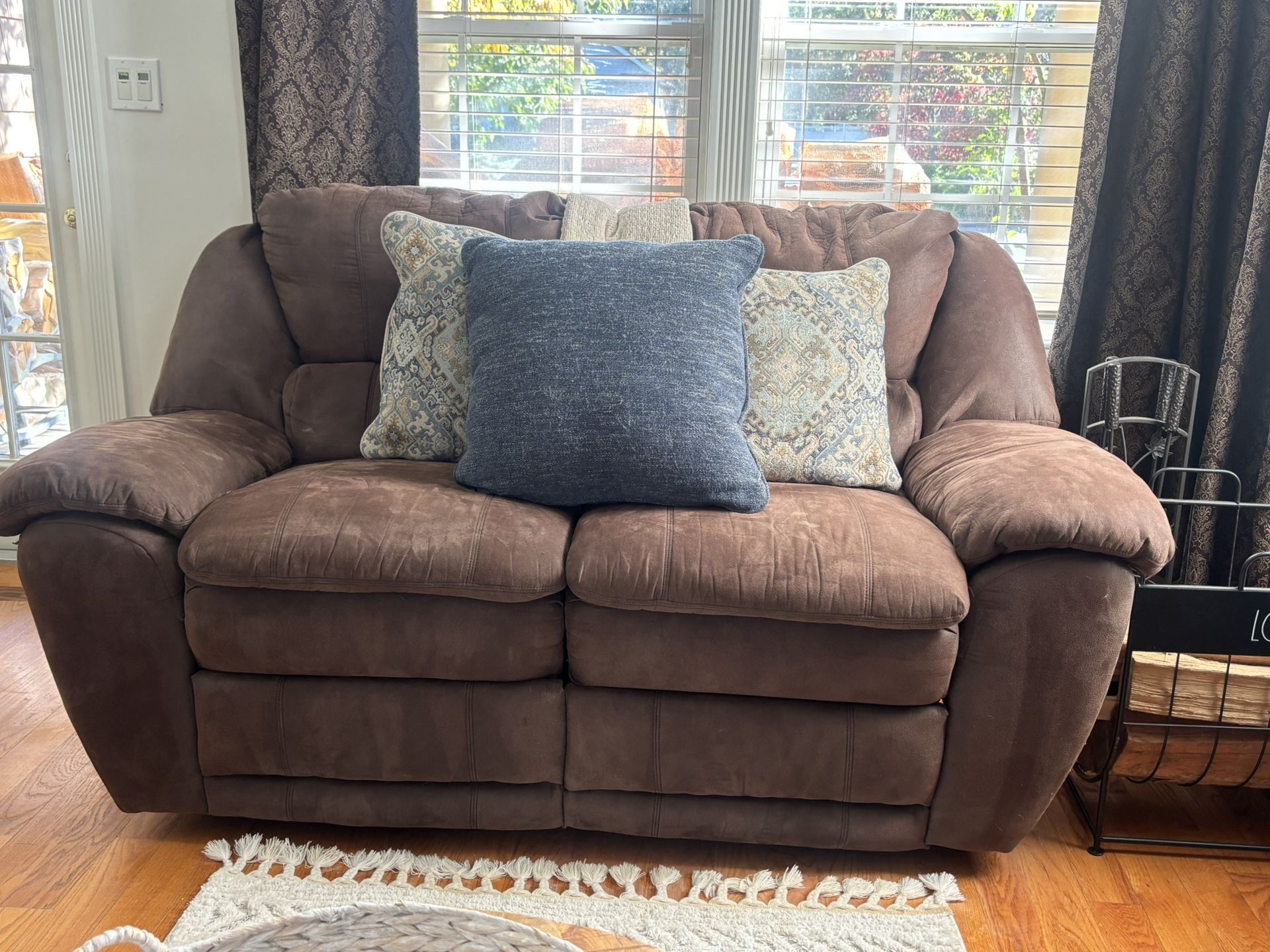 Brown Suede Recliner