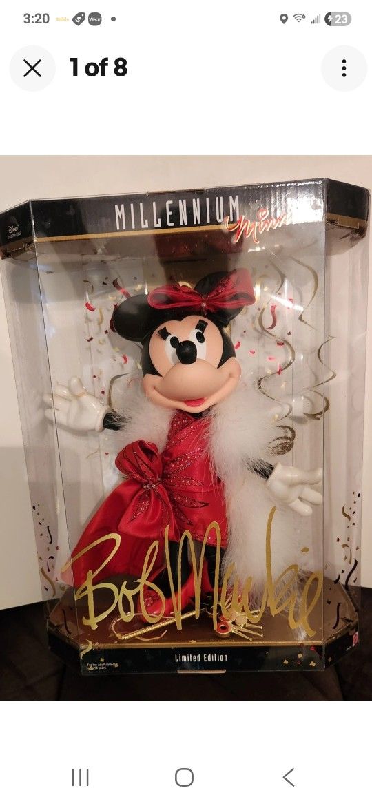 Disney Bob Mackie Millennium Minnie Mouse Doll Limited Edition 1999 Mattel