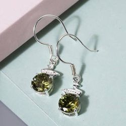 Peridot & Diamond Earrings